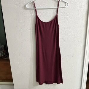 SKIMS SOFT LOUNGE RIBBED SLIP DRESS in Wine Size S